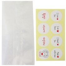 황씨네도시락 투명M봉투 100p + 연인 메시지 스티커 화이트 100p, 1세트