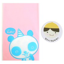 황씨네도시락 비접착 야미봉투 팬더 50p + 스티커 노랑모자 보이 50p, 1세트