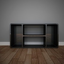 큐빅스 2 슬림디자인유닛 거실장 3, 블랙
