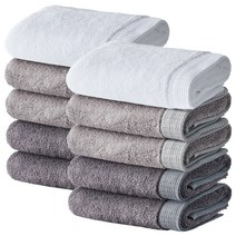 소프트터치 뱀부얀 호텔수건 170g 40 X 80 cm, 그레이톤(진그레이, 연그레이, 화이트), 10개