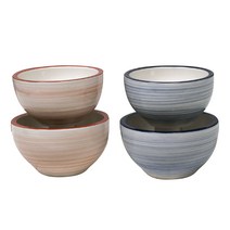 쏠레까사 대니쉬 핸드페인팅 공기대접세트, 블루, 오렌지, 공기 2p + 대접 2p