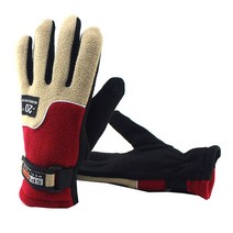 앤티스 컬러풀 바이크 방한 장갑, 베이지&레드