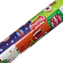 영프라자 뽀로로 크리스마스 비닐 증착롤 포장지 53cm x 18m, 군청1, 1개