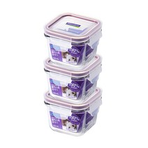 글라스락 퍼플 에디션 정사각 용기 120ml, 1개, 정사각 120ml 3조