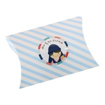 황씨네도시락 반달상자 스트라이프 블루 20p + 새해복 스티커 한복소년 20p, 혼합 색상, 1세트