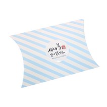 황씨네도시락 반달상자 스트라이프 블루 10p + 새해복 스티커 원형캘리 10p, 혼합 색상, 1세트
