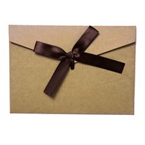 도나앤데코 제인 리본장식 컬러 기본 편지봉투 + 리본, 봉투(크라프트), 리본(진브라운), 10세트