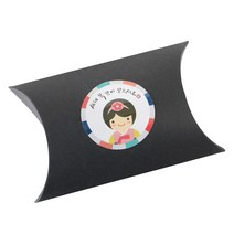 황씨네도시락 반달상자 블랙 30p + 새해복 스티커 한복소녀 30p, 혼합 색상, 1세트