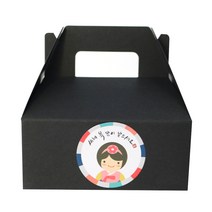 황씨네도시락 핸들상자 블랙 소 30p + 새해복 스티커 한복소녀 30p, 혼합 색상, 1세트