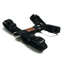 아띠지기 반려동물 H형 하네스 가슴줄, 블랙