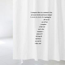 디자인수풀 샤워 커튼 럭키 세븐 1520 x 1880 mm + 플라스틱 고리, 1세트