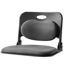 청심의자 폴더백 하트요추 좌식의자 메쉬원단 블랙바디, 그레이