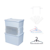 리빙스마일 대형기저귀정리함 홀더형A세트 혼합2단 불투명, 블루