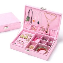 부자오빠 인조 스웨이드 쥬얼리보관함, 베이비핑크, 1개