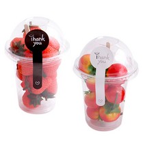 봄91 D-11 330ml 돔형 디저트컵 50p + 스마일땡큐롤리팝 스티커 50p + 포크 랜덤 발송 50p, 50개