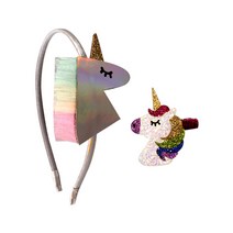 비단길 유니코니 머리핀 + 머리띠 세트