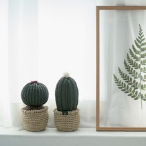 슬로우모먼츠 폭신폭신 21cm + 17cm 선인장 코바늘 DIY패키지, 1세트, 혼합 색상