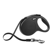 플렉시 뉴클래식 테이프 타입 반려동물 자동줄, 블랙 M
