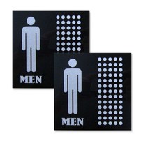 쁘띠팬시 F4018 아크릴 표지판 120 x 120 mm, MEN, 2개입