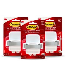3M 코맨드 막대걸레훅 3개, 혼합 색상, 1세트