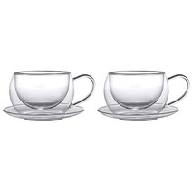 까사무띠 내열유리잔 베르데 2p + 쏘서 2p, 투명, 1세트