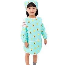 베베슈에뜨 유아용 방수 메쉬 미술가운 + 토시 + 두건 세트, 꿀벌대모험