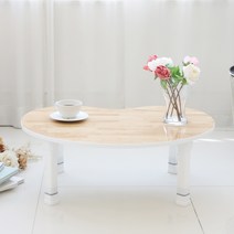 우드리빙 LPM 4단 높이조절 땅콩 접이식 테이블 800, 고무나무