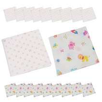 슈베베 무형광 똑딱이 엠보 가제손수건 핑크땡땡이 10p + 동물농장 10p