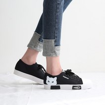단골언니 여성용 고양이 프린팅 스니커즈 앙코