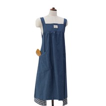 까사엘 양면체크 앞치마, 블루, 옵션선택