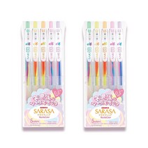 제브라 사라사클립볼펜 마블칼라 0.5mm 5색 세트, 2세트