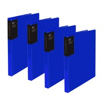 드림 클리어화일 20매 A3, 파랑, 4개