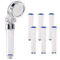 물쎈 수압상승 정수필터 샤워기 + 필터 6p, 1세트