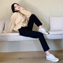 오키진 여성용 웨하스 기모 코튼팬츠