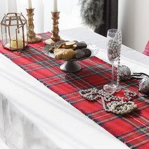 하이어데코 크리스마스 식탁보 연말 성탄 홈파티 테이블 러너, 화환, 180 x 35 x 2 cm
