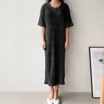 보리맘 웨이브 반팔 임산부 롱 원피스 R969