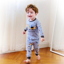 배냇베이비 남아용 포크레인 실내복