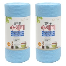 필굿 일회용 수세미 60p, 블루, 2개