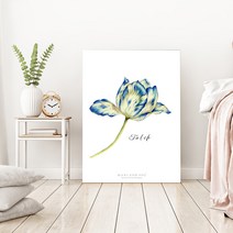 마니앤솔 튜울립 좌식형 액자 테이블 중, 화이트