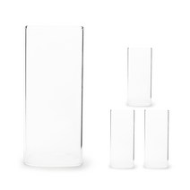 마카 내열 사각 글라스 컵 대 440ml, 4개