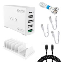 알로코리아 USB-PD 고속 멀티충전기 5핀 패키지세트 UC560PD, 혼합색상, 1세트