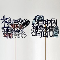 눈부신제주 케이크토퍼 2종세트, 혼합색상, 1세트