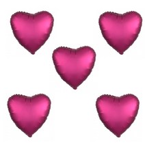 하트 새틴럭스 은박 풍선 45cm, 파미그래닛, 5개