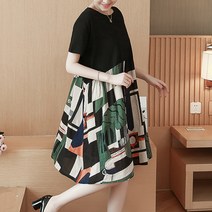 마켓에이 지오메트리 빅사이즈 임산부 원피스