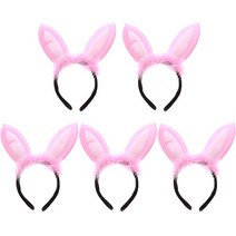 리빙다 토끼깃털머리띠(핑크) 5개입, 핑크, 5개