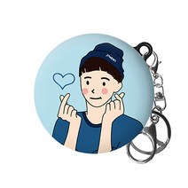 아이무이 손하트 LG 톤플러스 프리 이어폰 하드 케이스 + 키링, 하늘M
