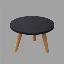 유앤미 원목 다용도 좌식 원형 테이블 ZZ011 M 50 x 33 cm, 블랙