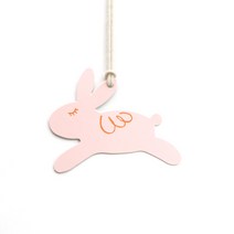 핑크 토끼 택 100매입 6.5 x 5.5 cm, 혼합색상, 1개