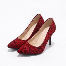 올나인 패셔너블 컬러 호피 포인트 스틸레토 힐