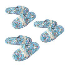 더블쿠션패드 퀼트면 거실화 3세트, 09 로즈블루